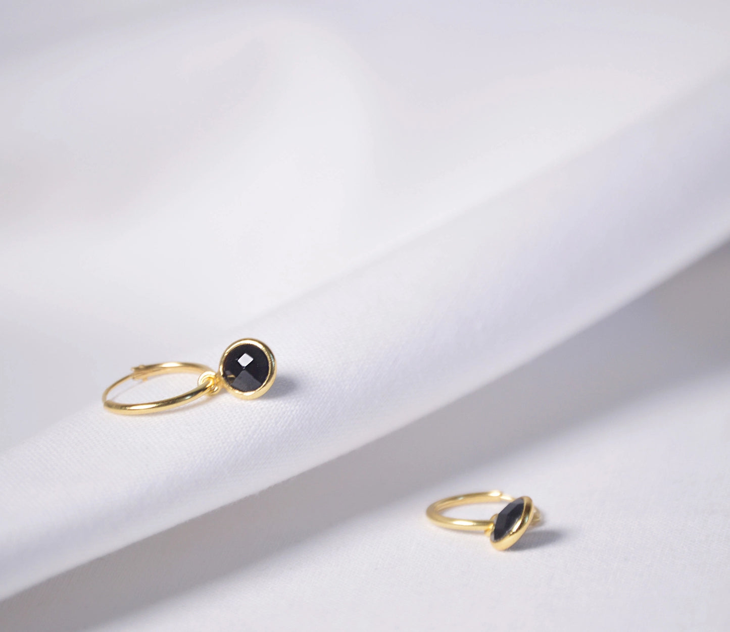 Black Obsidian Hoops