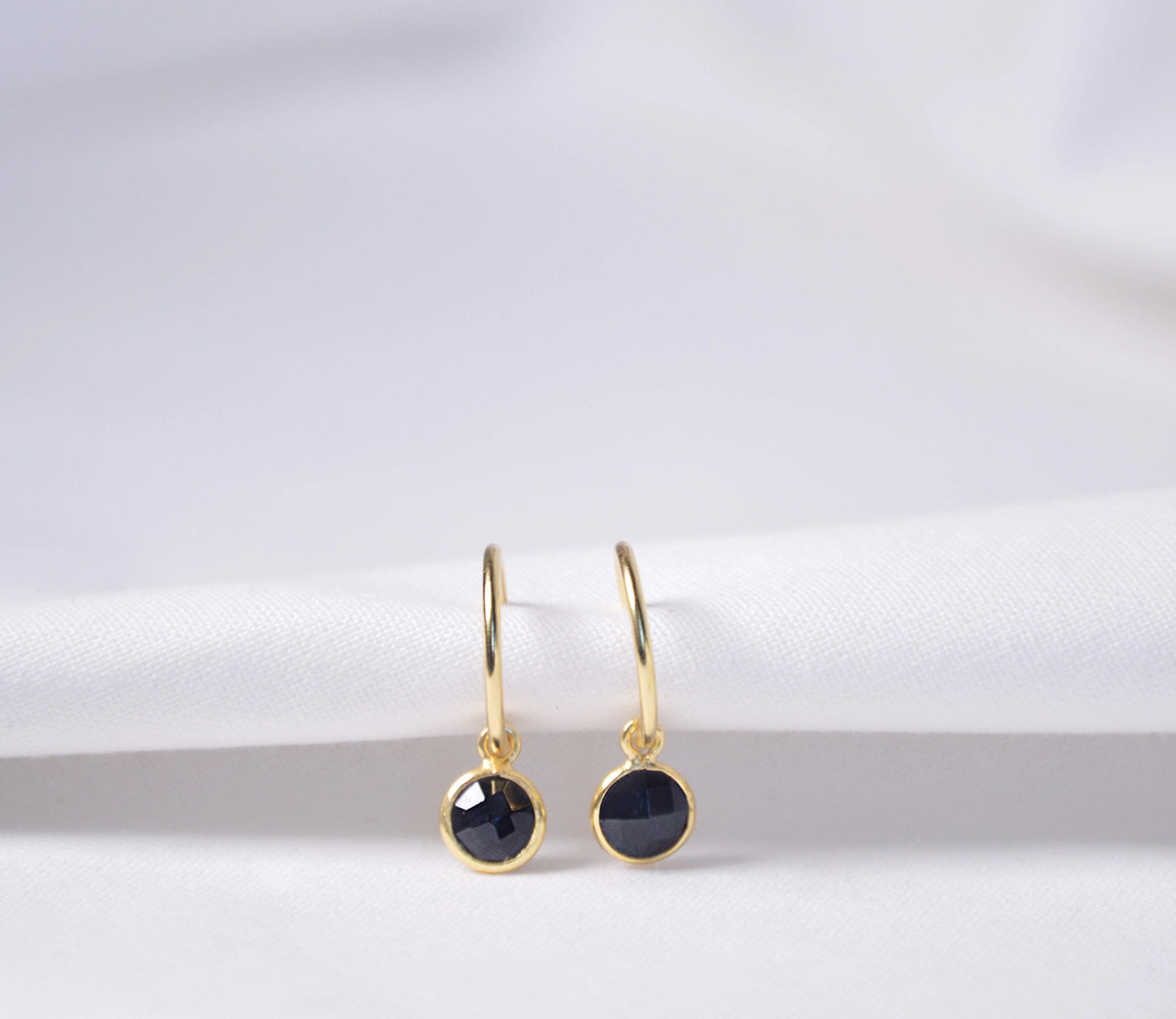 Black Obsidian Hoops