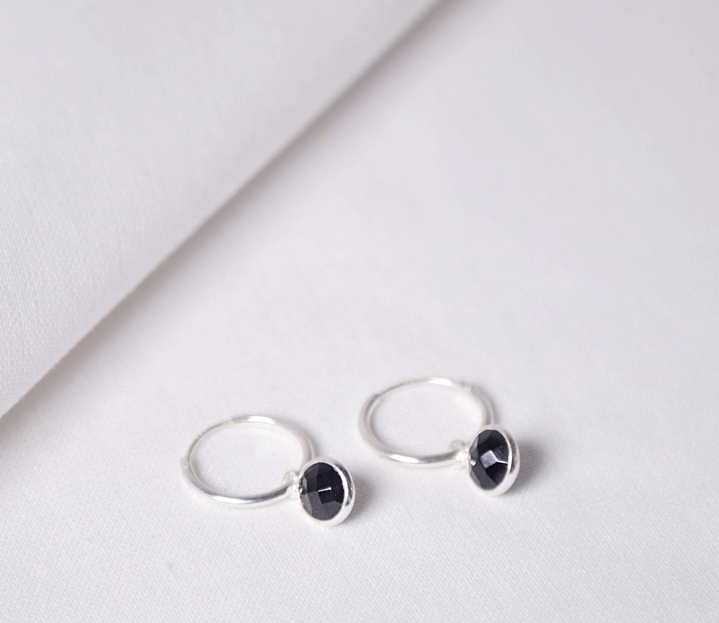 Black Obsidian Hoops