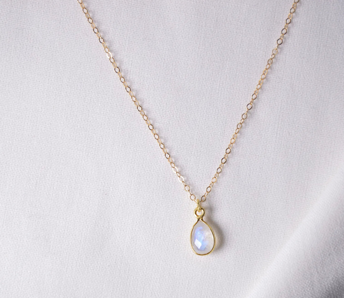 Moonstone Pendant with gold Necklace