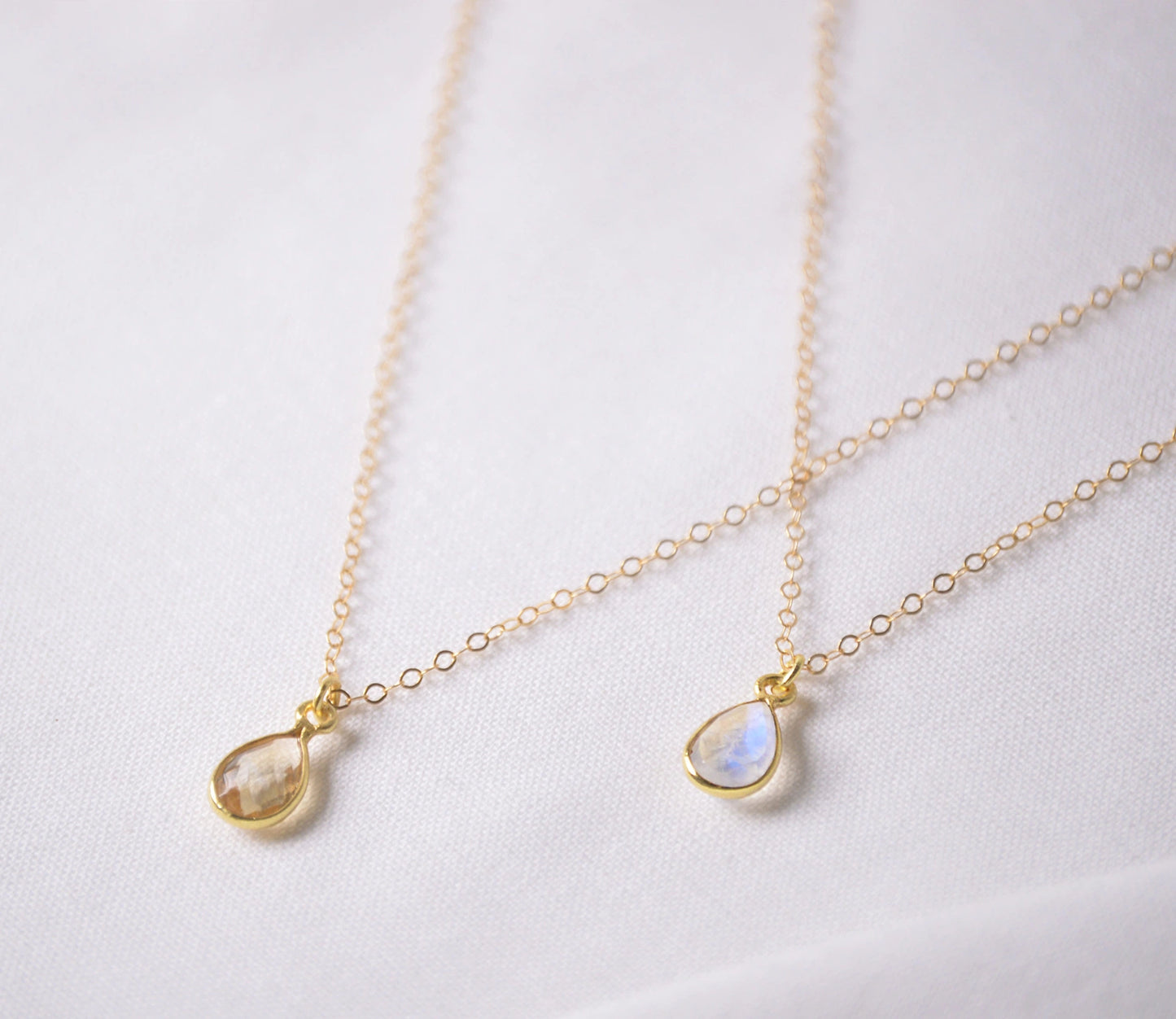 Moonstone Pendant with gold Necklace