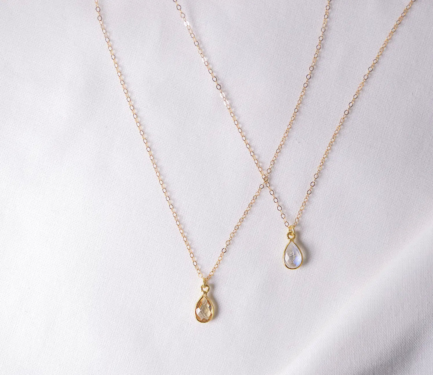 Moonstone Pendant with gold Necklace