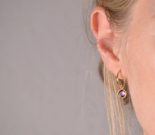 Amethyst Creolen Geburtsstein Februar