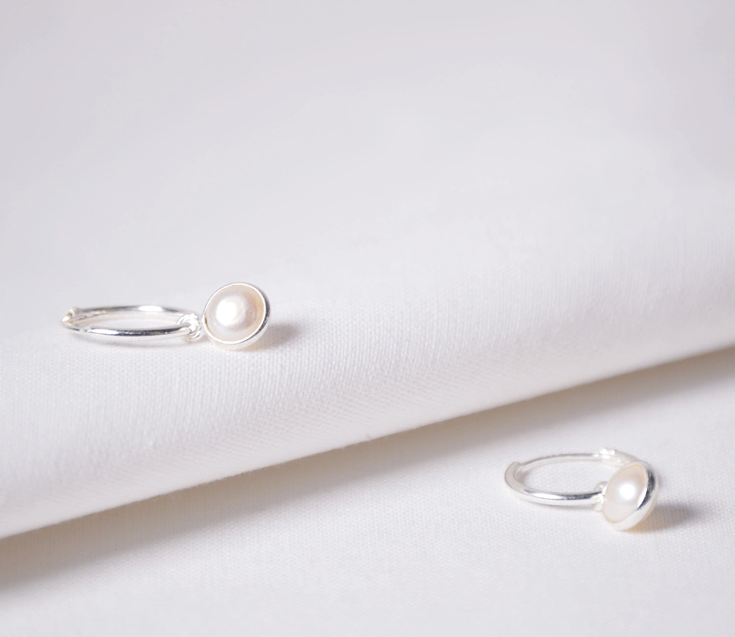 Süßwasser Perlen Creolen Ohrringe