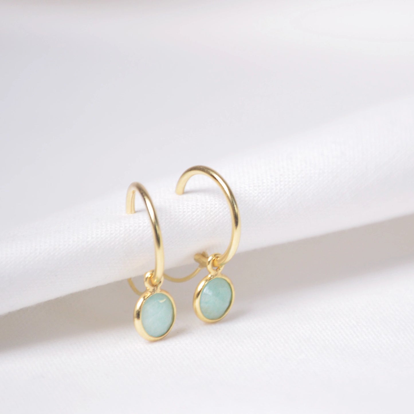 Aqua Amazonit Creolen Schick und nachhaltig