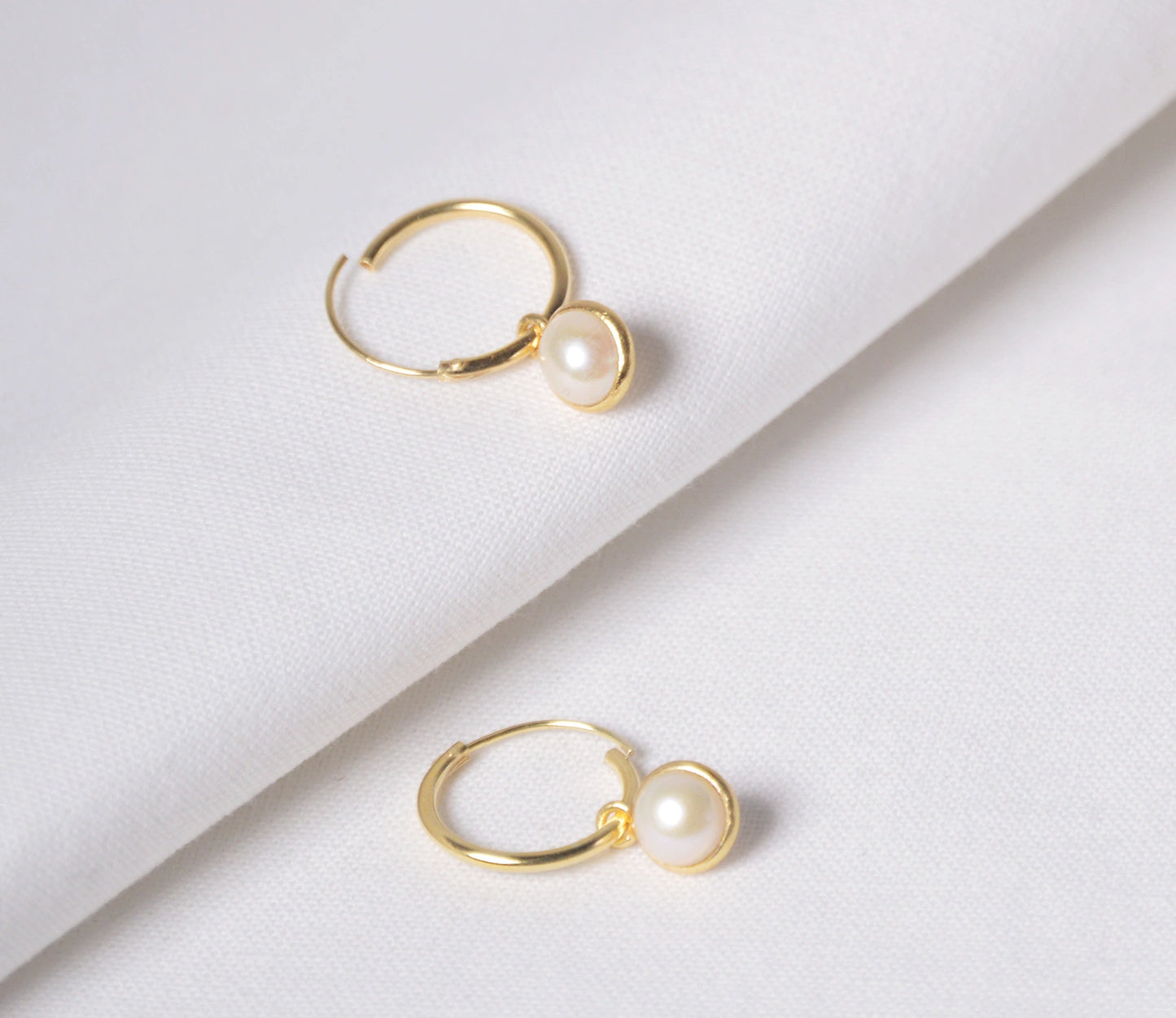 Süßwasser Perlen Creolen Ohrringe