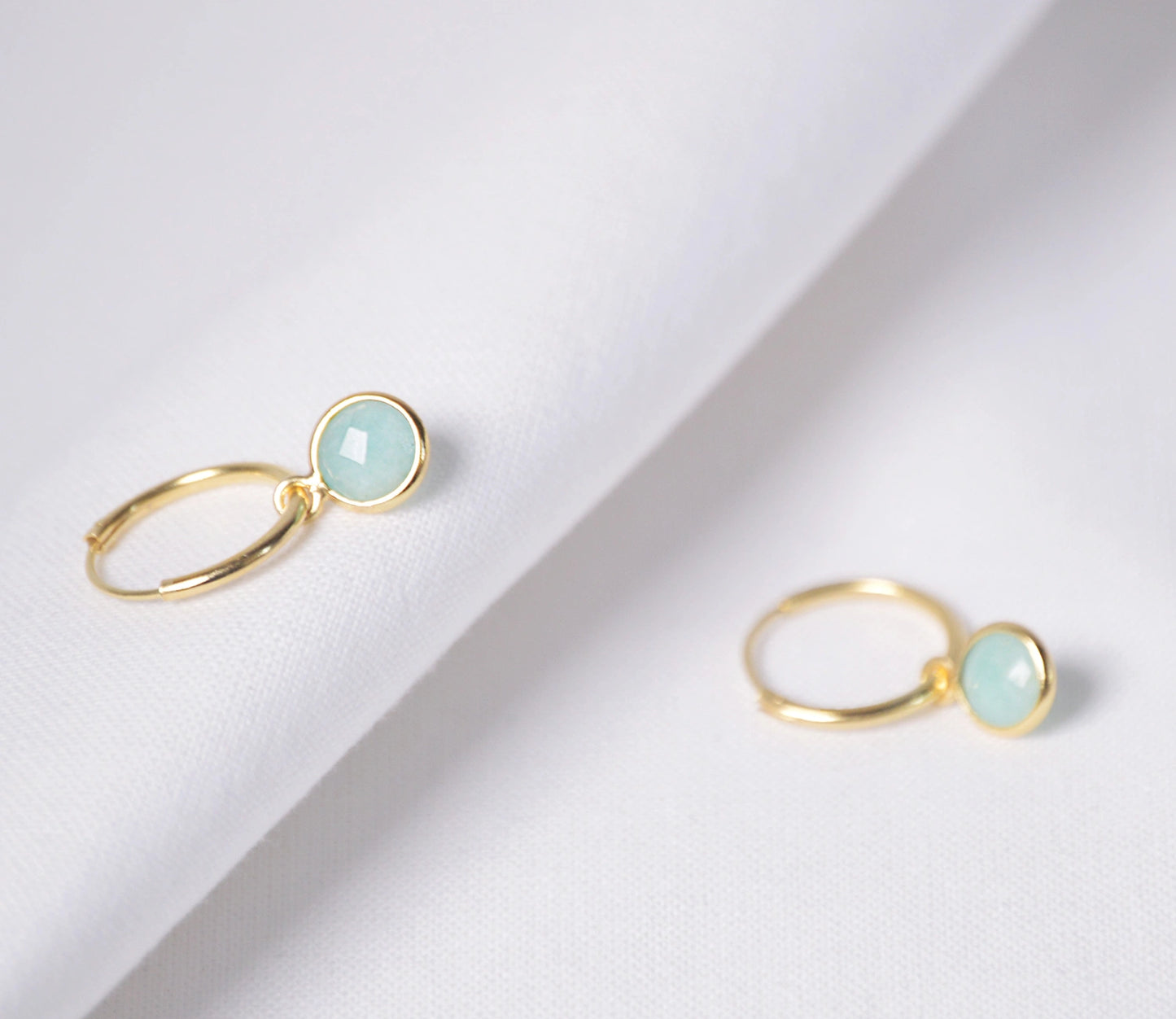 Aqua Amazonit Creolen Schick und nachhaltig