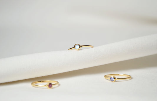 Simple Gold Ring with Gemstone