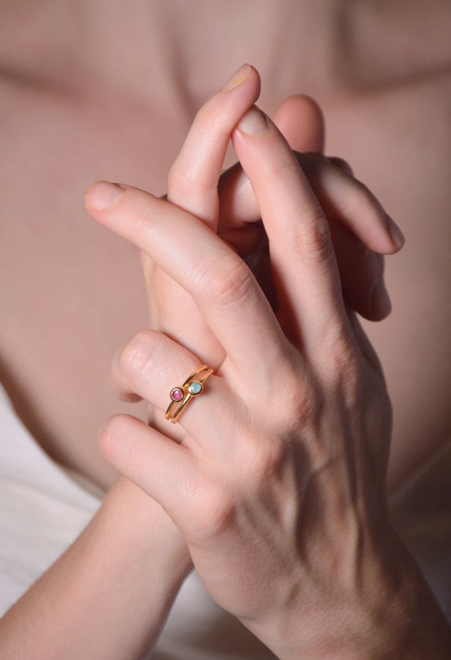 Simple Gold Ring with Gemstone