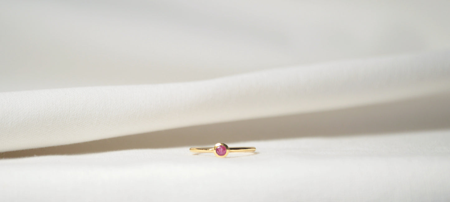 Mini Gold Moonstone Ring | Dainty Handmade Gift for mom and sister